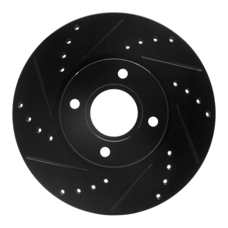 Ford Fiesta Brake Rotor (1) - Front Left - R1 Concepts - Drill & Slot - Black - `14-`23